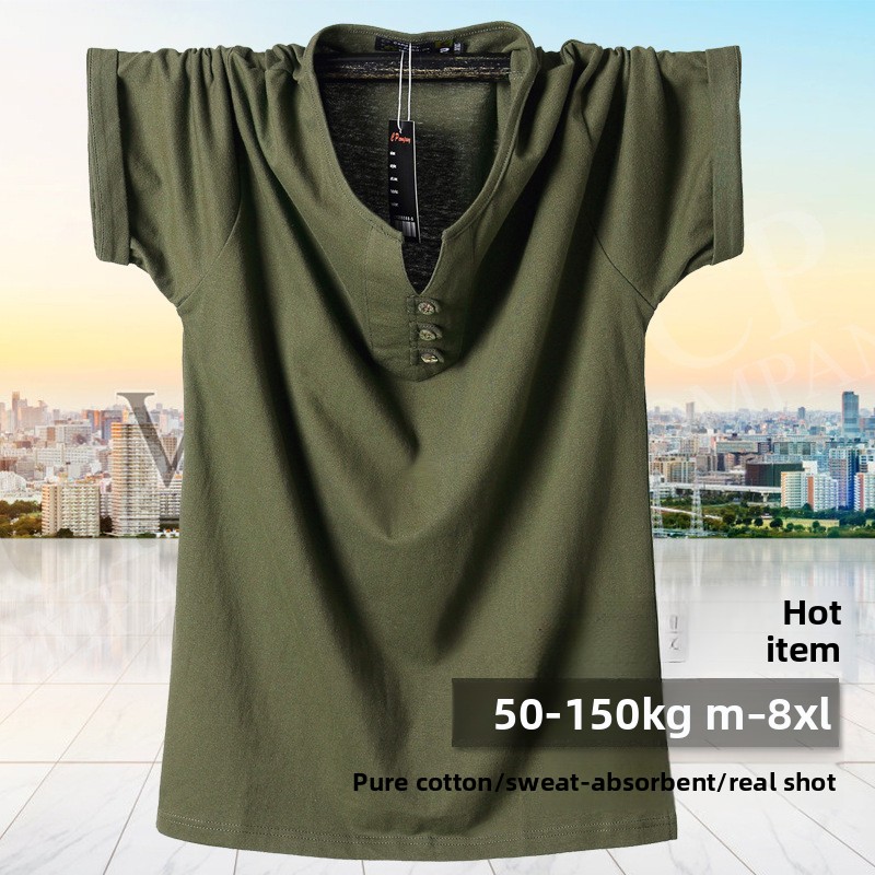 Camiseta QICHE de Algodão Pesa - Men'S Fashion For Big Guys avaliação e preço
