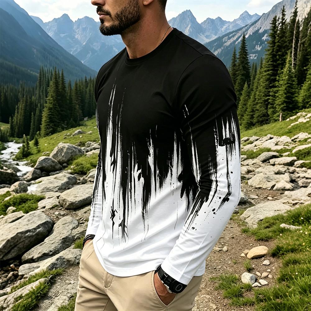 Camiseta Masculina de Manga Lo - Men'S Fashion For Summer avaliação e preço