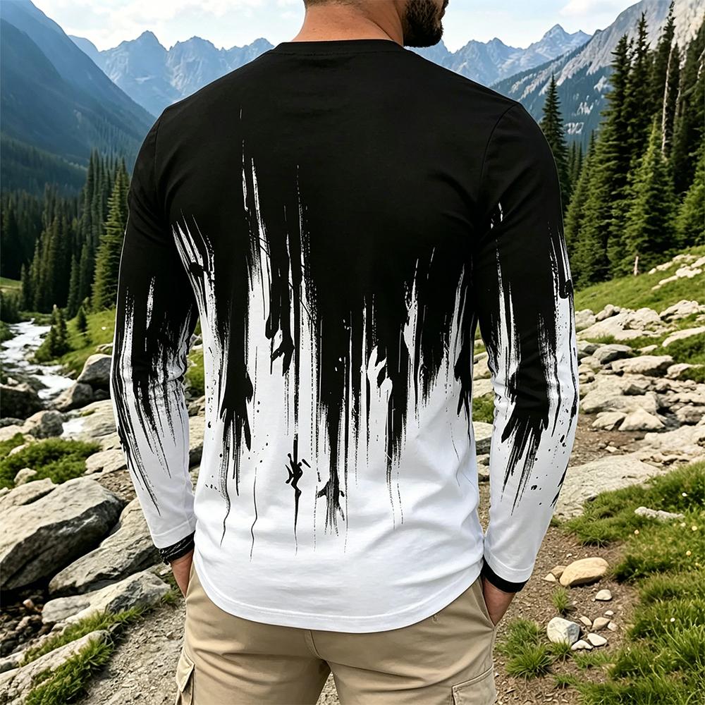 Camiseta Masculina de Manga Lo - Men'S Fashion For Summer avaliação e preço