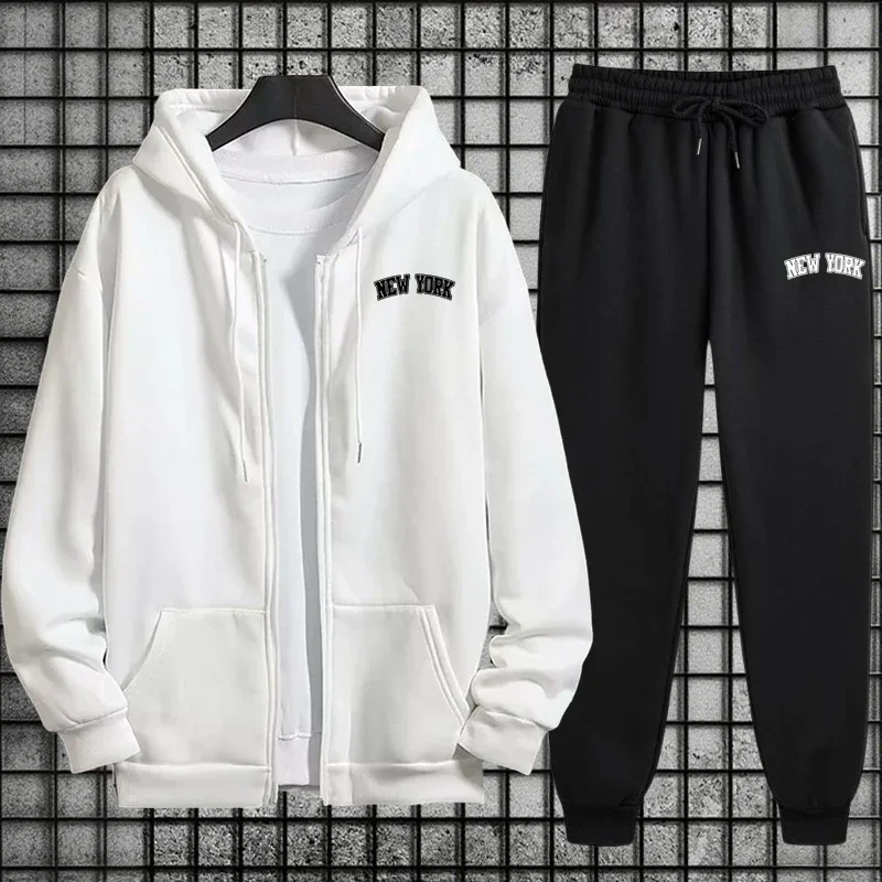 Conjunto de Moletom Masculino  - Mens Fashion Zip Up avaliação e preço