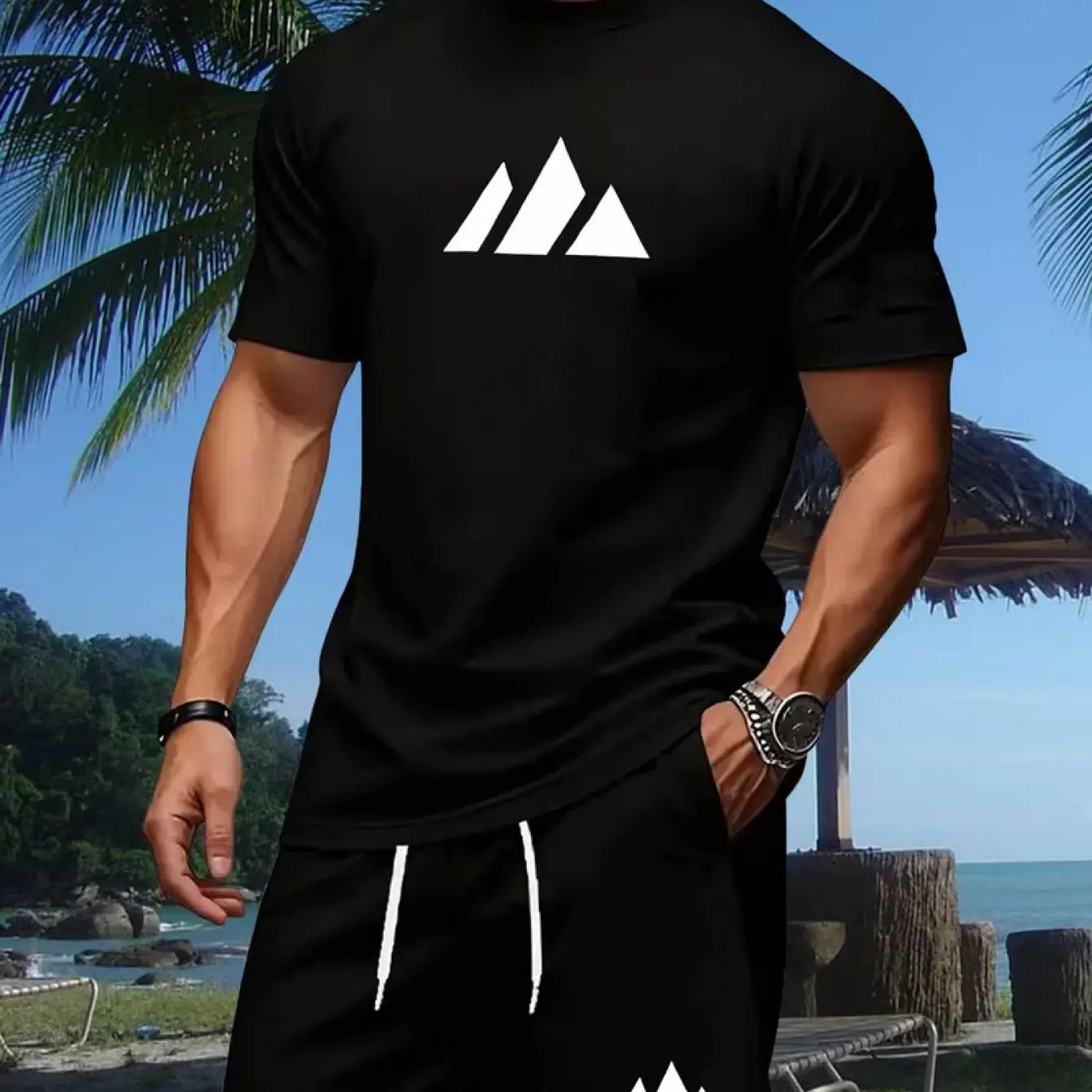 Camiseta Estampada Casual de M - Mens Fashion Streetwear avaliação e preço