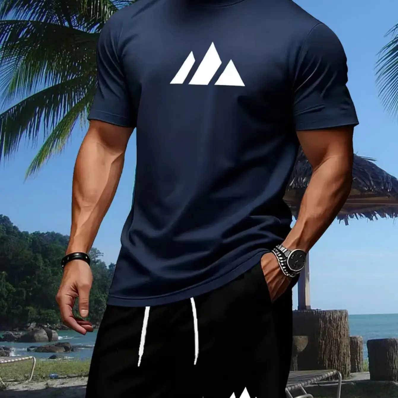 Camiseta Estampada Casual de M - Mens Fashion Streetwear avaliação e preço