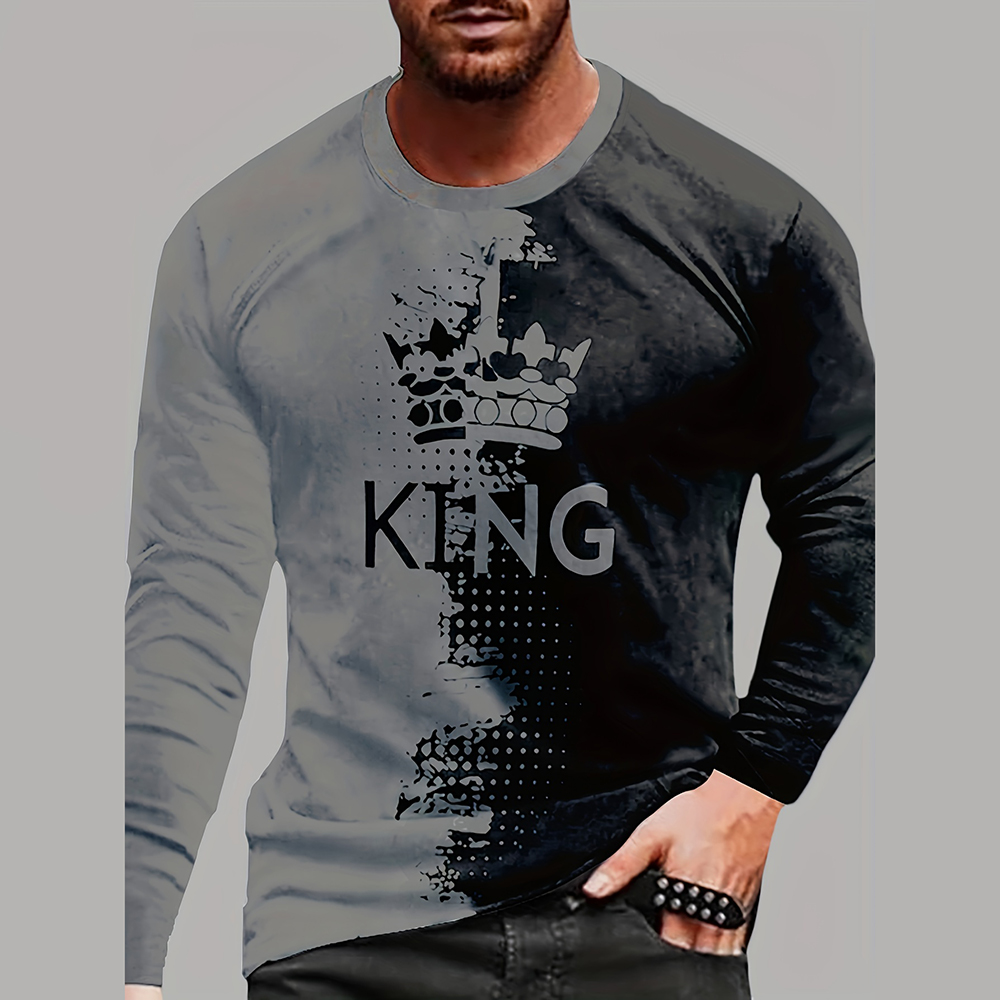 Vintage king king 3d impresso  - Men Fashion King avaliação e preço